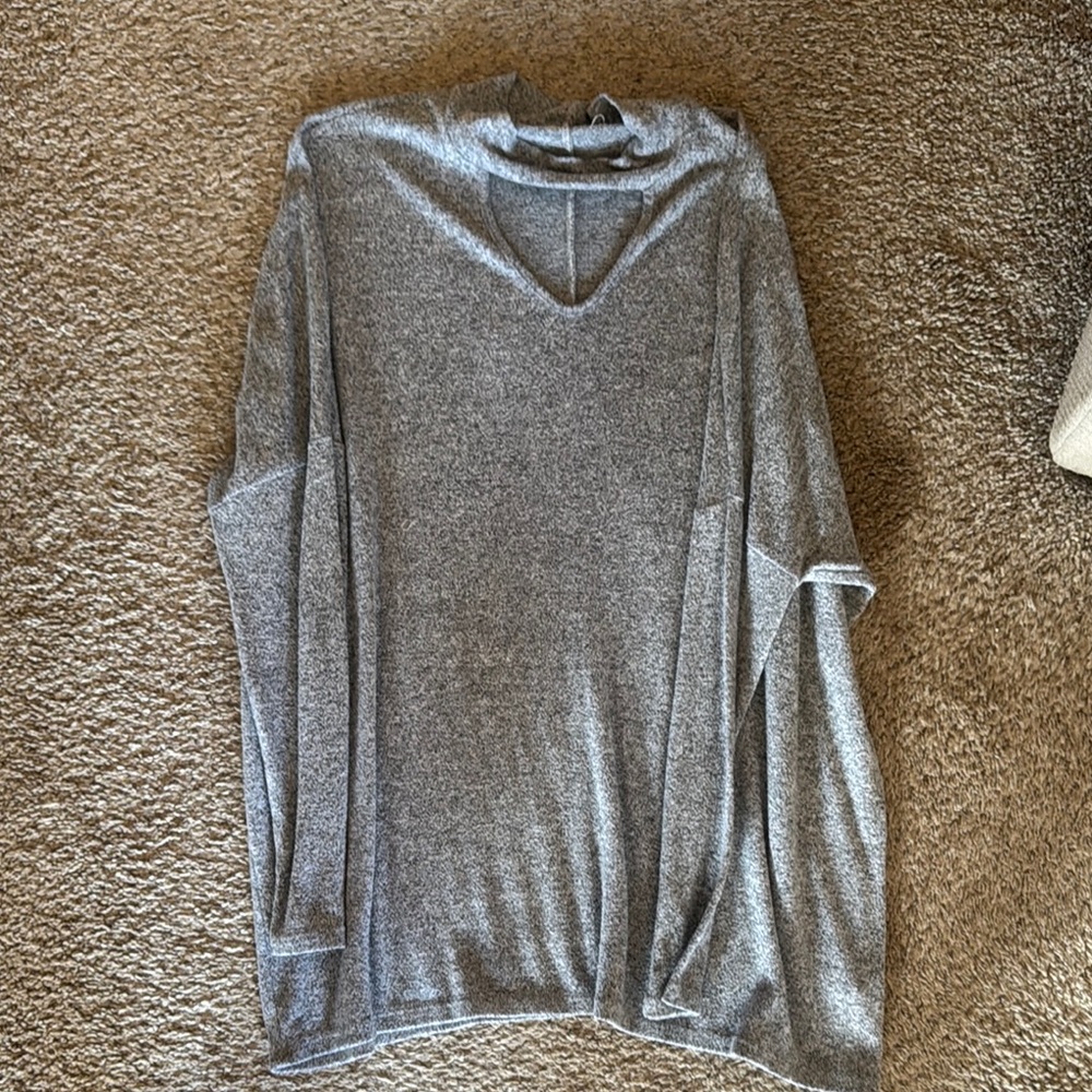 Gray V-Neck Sweater